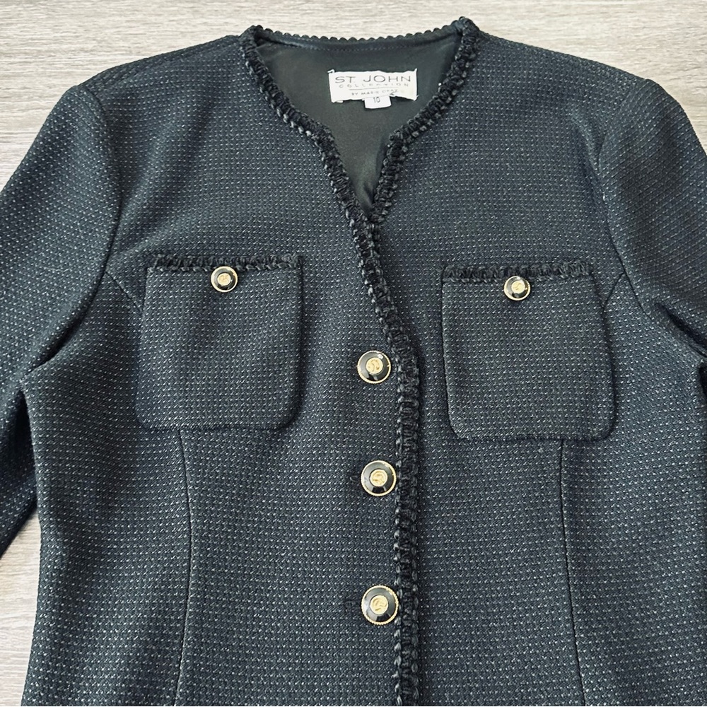 ST JOHN Shimmer Tweed 4 Pocket Evening Jacket - Picture 3 of 9
